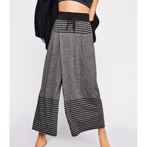 Free People Pants - Free People FP Beach Womens Newport Pants Small Gray Wide Leg Pull On Surplice